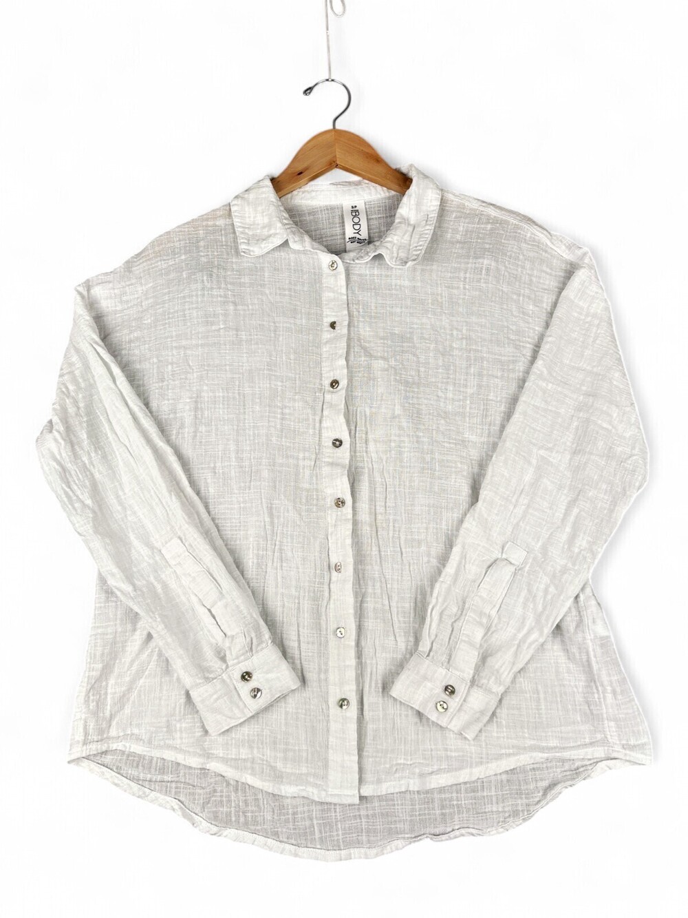 Cotton On Men's White Gauze Button-Down Shirt S
